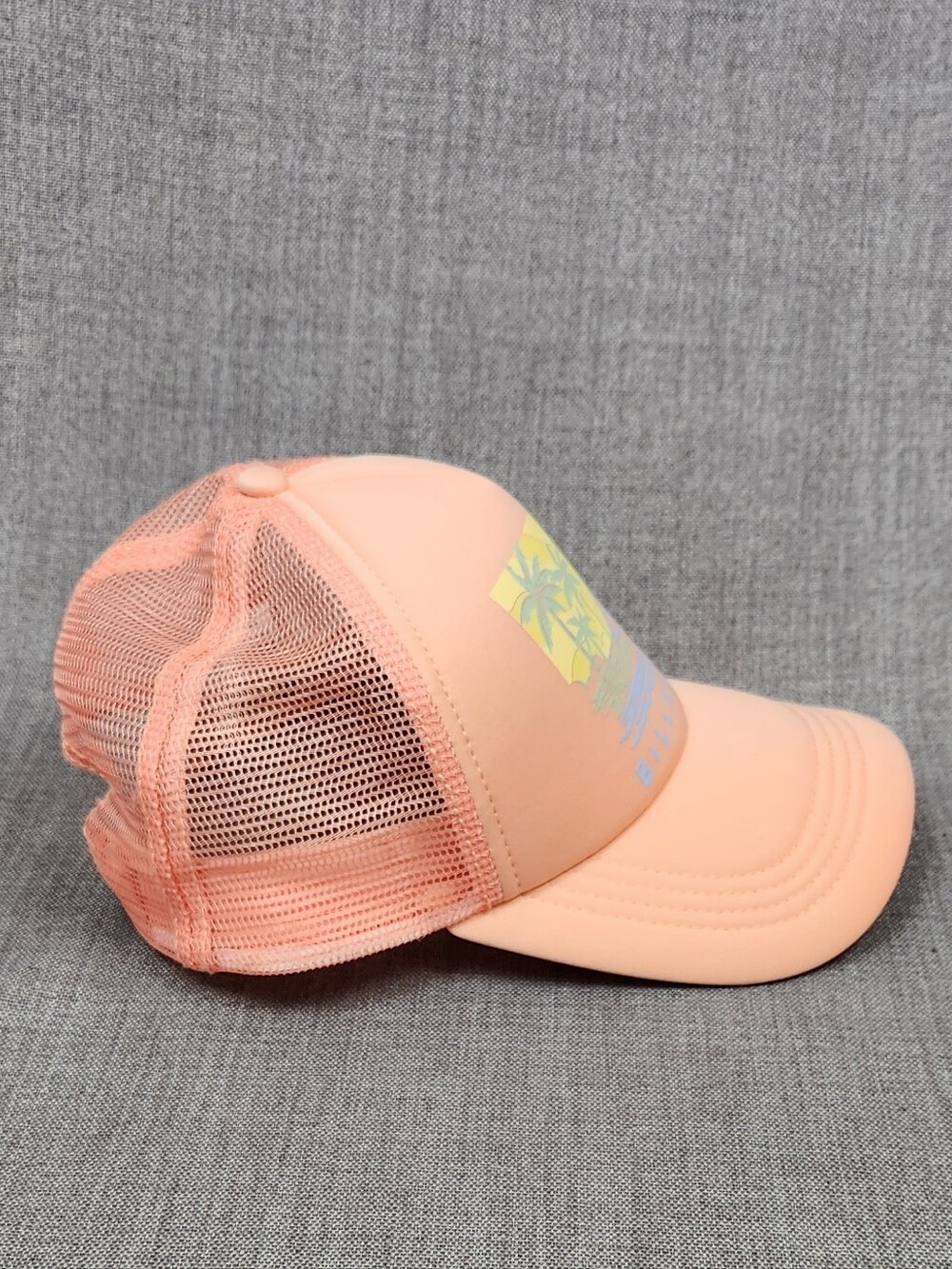 Billabong Peach Color Beach Foam Trucker Adjustable Hat. - Picture 4 of 8